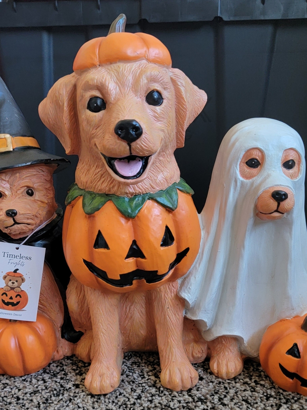 Pumpkin Dog Trio Halloween Decor